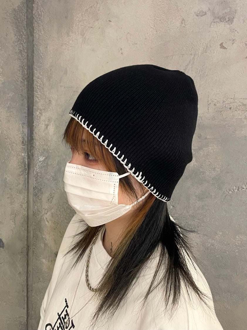 受注制【Never mind the XU】stitch beanie 2 (2color)