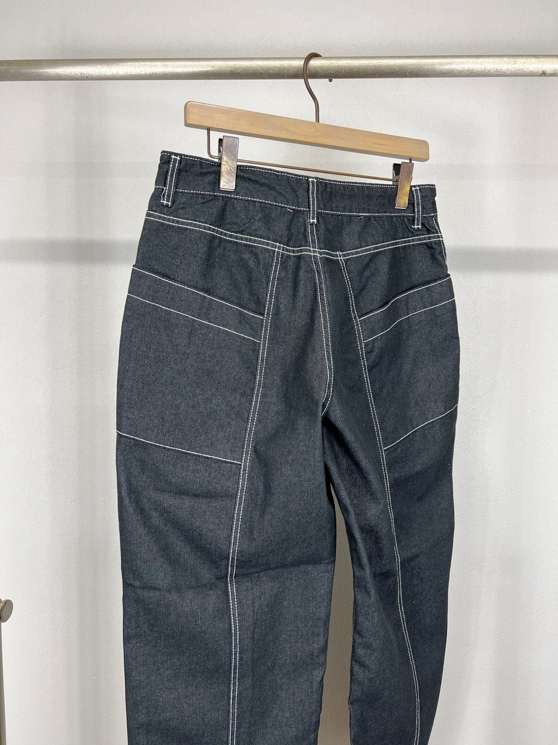 受注制【Chikashitsu +】set up stitch denim easy pants