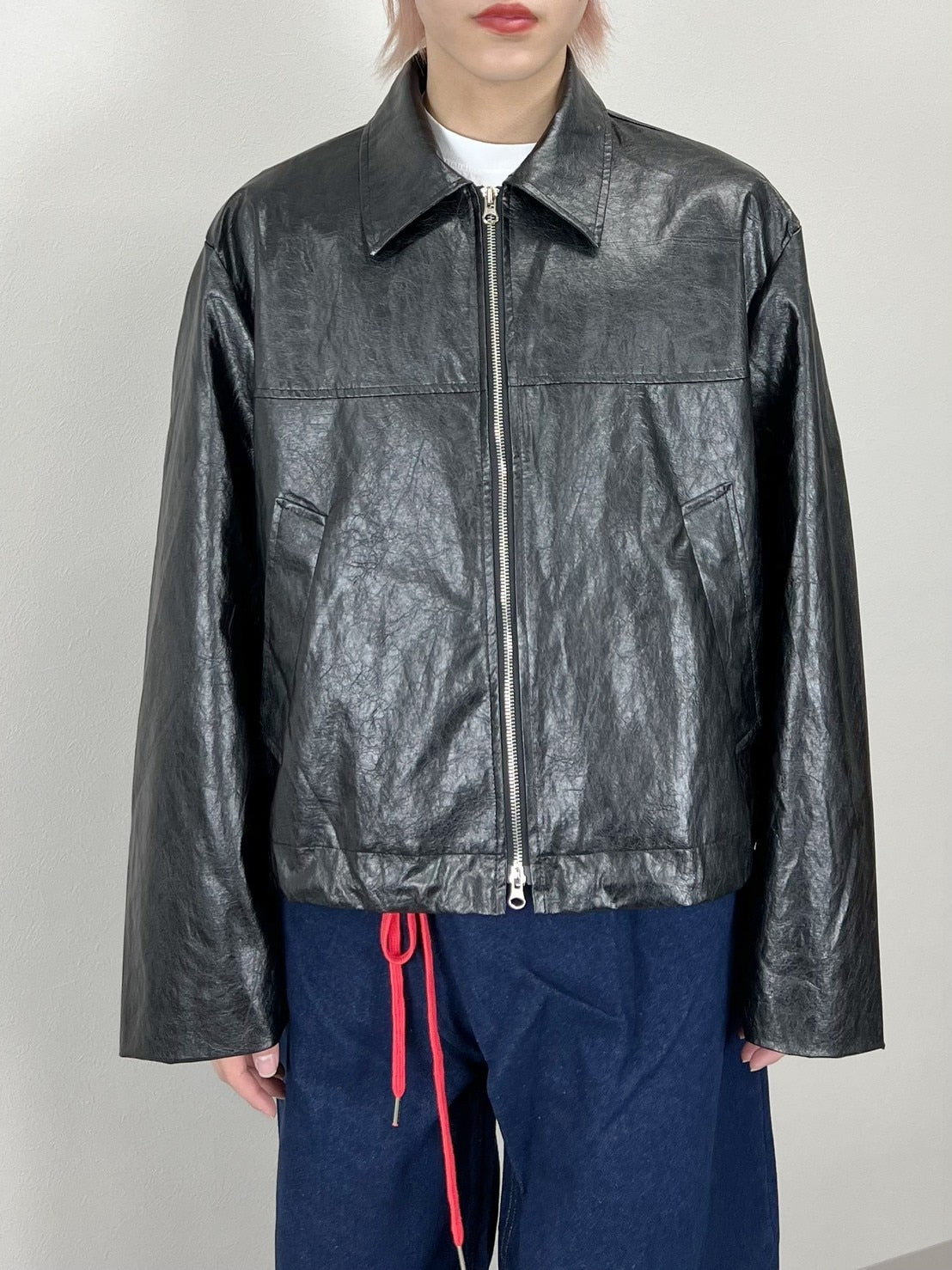 受注制【Chikashitsu +】leather short blouson