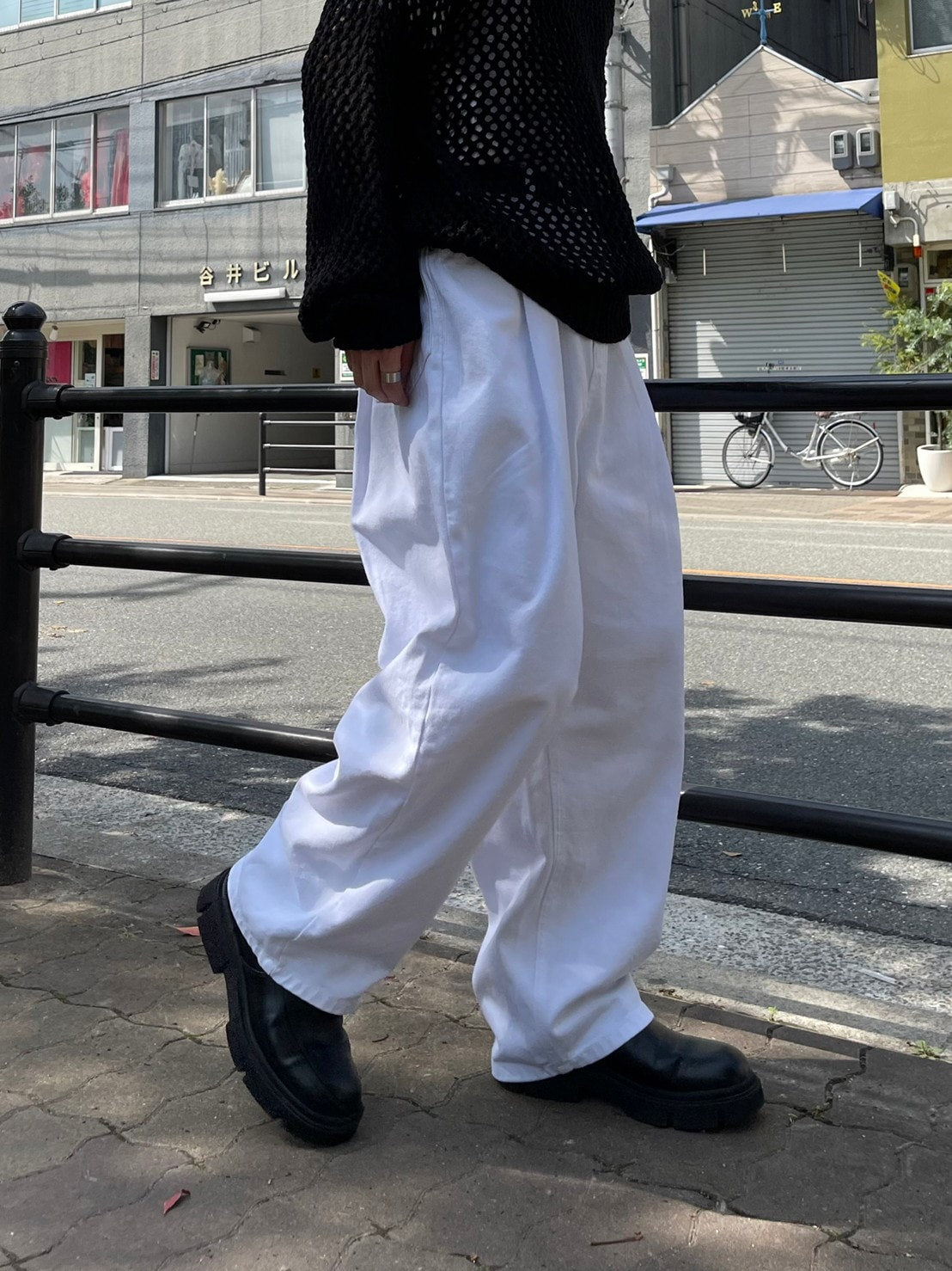 【Chikashitsu +】wide tuck denim pants (2color)