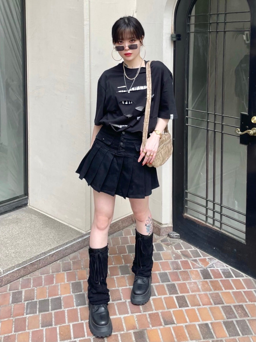 受注制【Never mind the XU】lace leg warmer (2color)