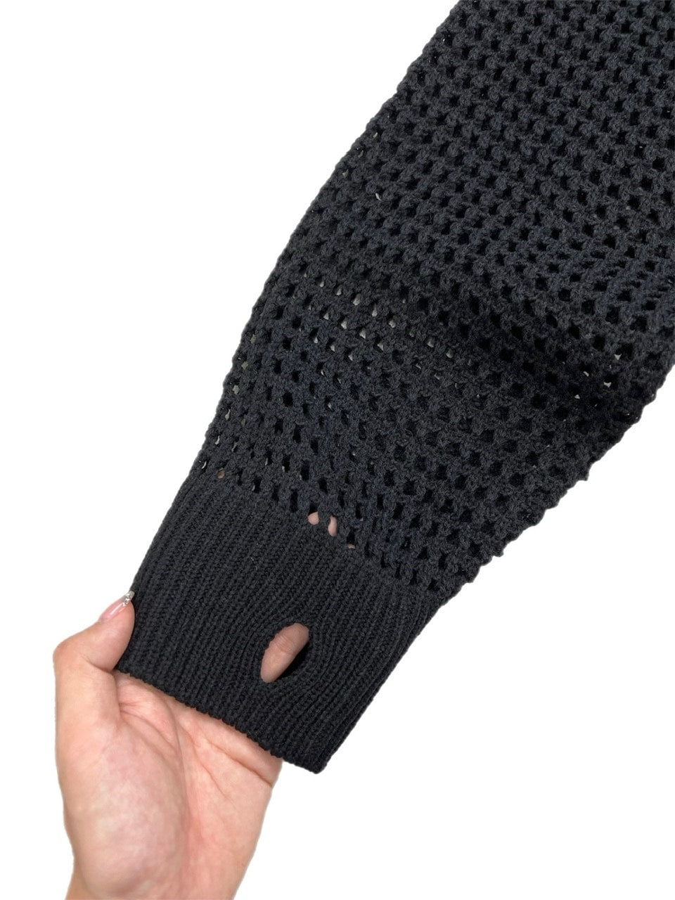 受注制【Chikashitsu +】lib mesh knit (3color) / 【チカシツプラス】リブメッシュ長袖ニット