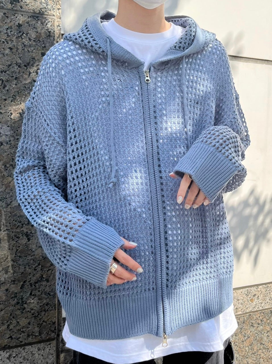 受注制【Chikashitsu +】mesh zip hoodie (5color) / 【チカシツプラス】メッシュ長袖ジップパーカー