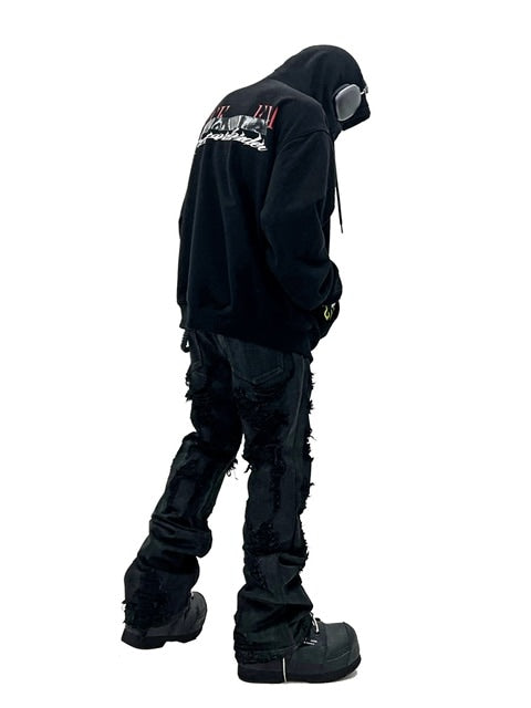 【F.V.V.O】BLACK TAP PRINTED ZIP HOODIES