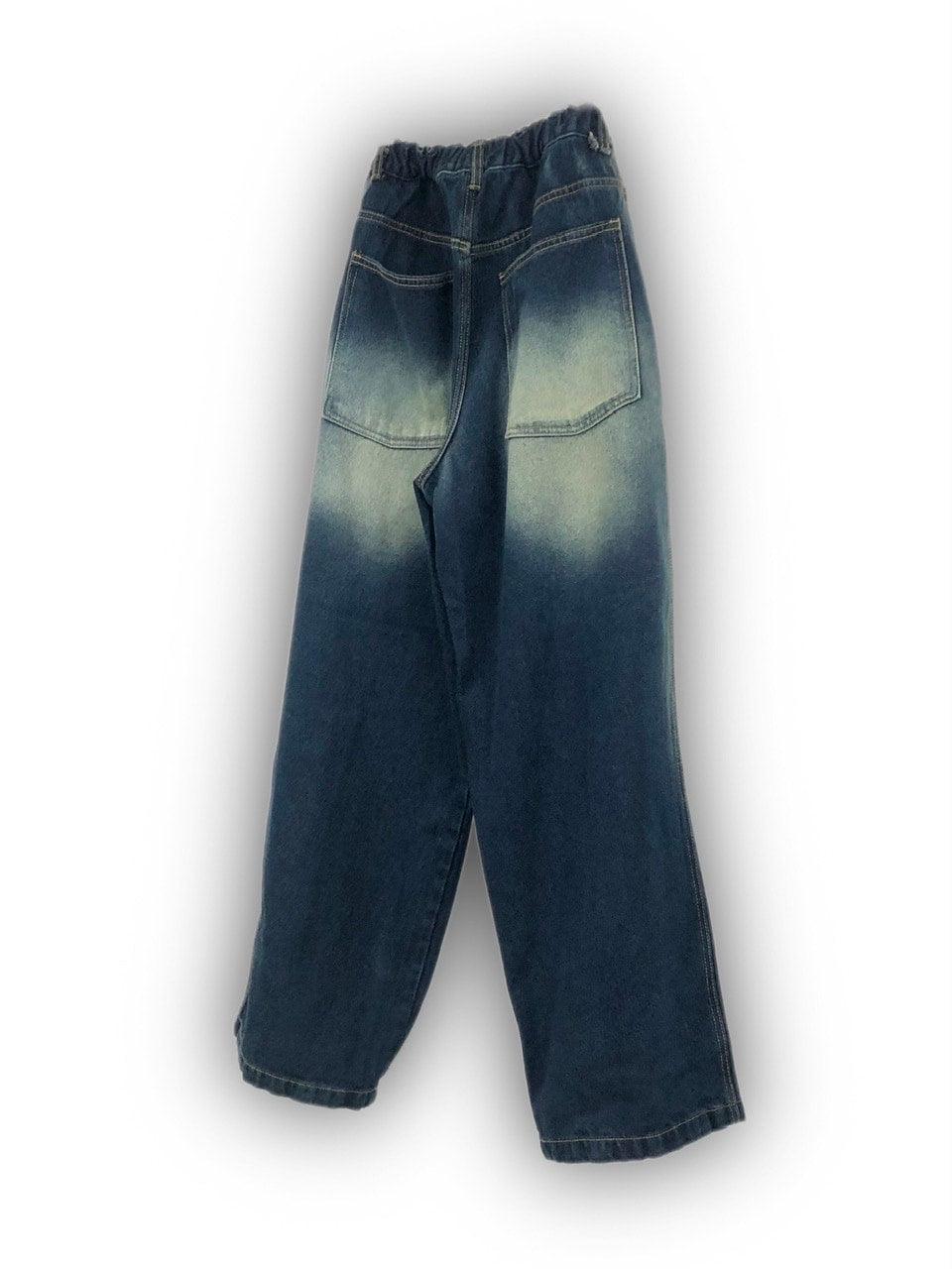 受注制【Never mind the XU】vintage wash damage denim pants (2color)