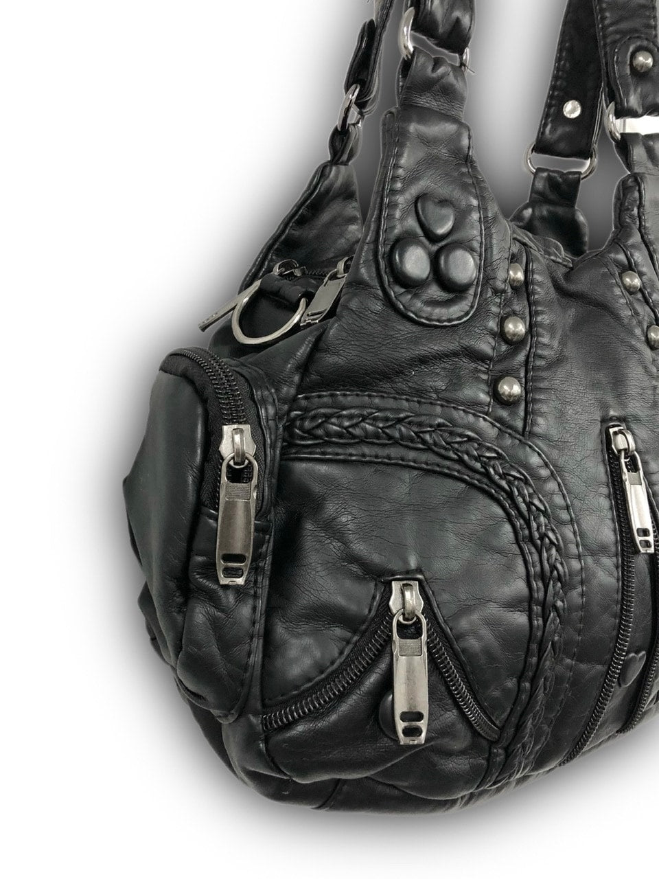 受注制【Never mind the XU】vintage leather bag / 【ネバーマインド ザ エックスユー】ハートヴィンテージレザーバッグミニハンドバッグショルダーバッグ