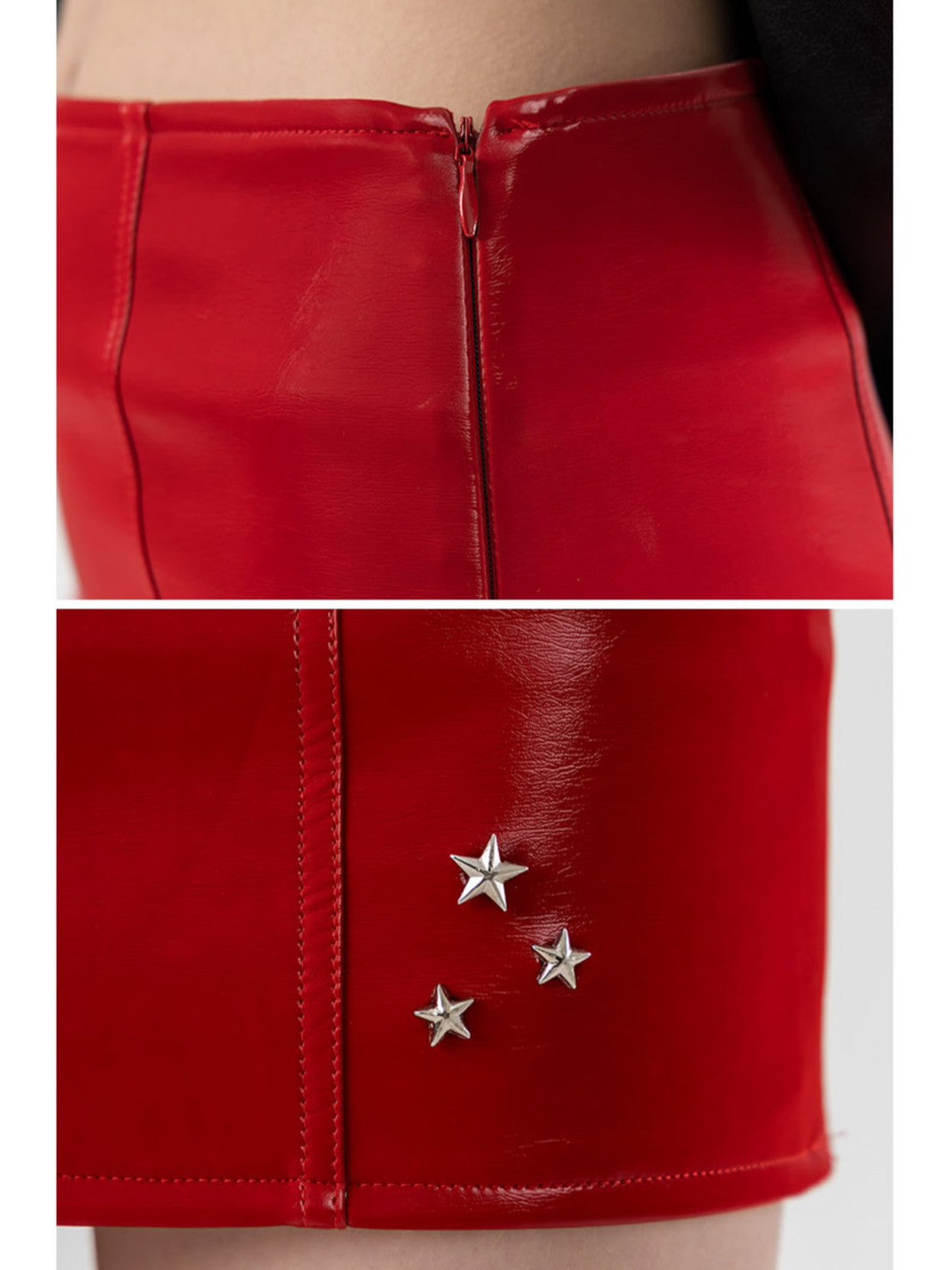 【runningHIGH】ENAMEL LEATHER MINI SKIRT