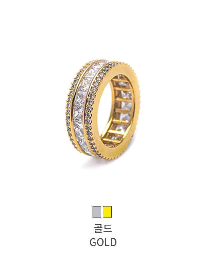 【BLACK PURPLE】AAA DIA CRYSTAL 3-LINE RING