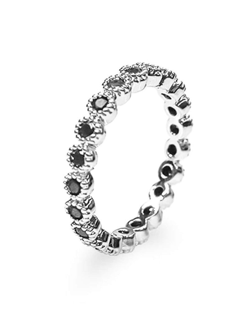 【BLACK PURPLE】TENNIS CHAIN CUBIC RING S