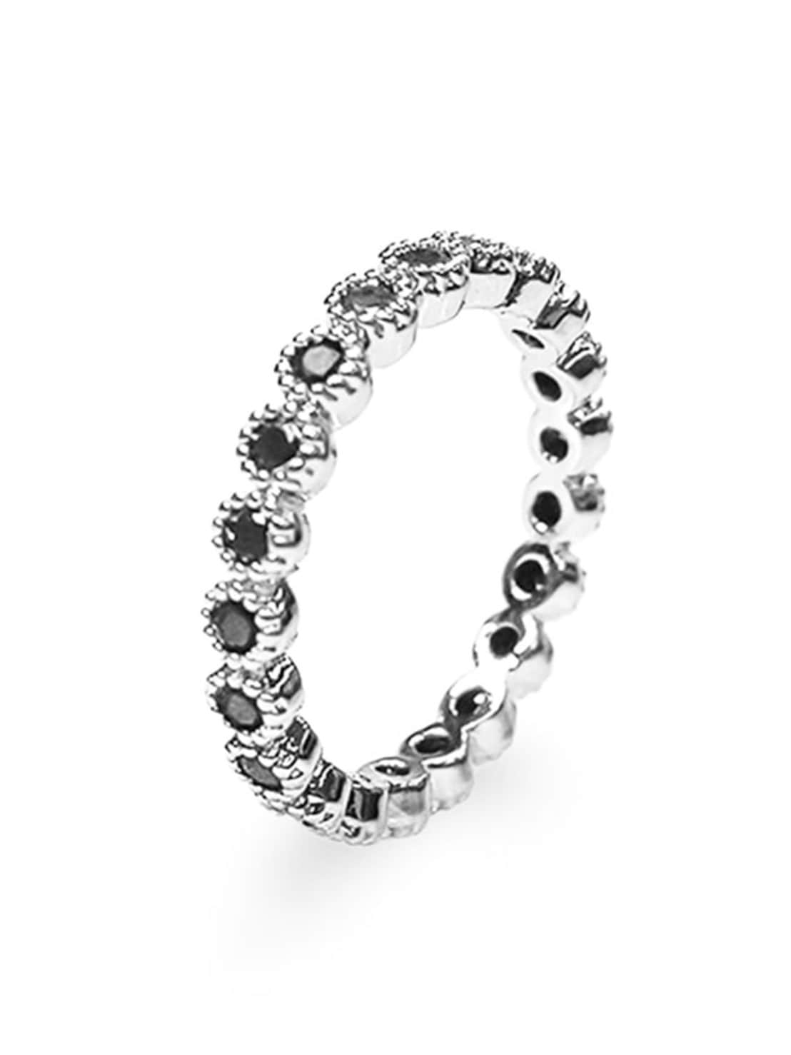 【BLACK PURPLE】TENNIS CHAIN CUBIC RING S