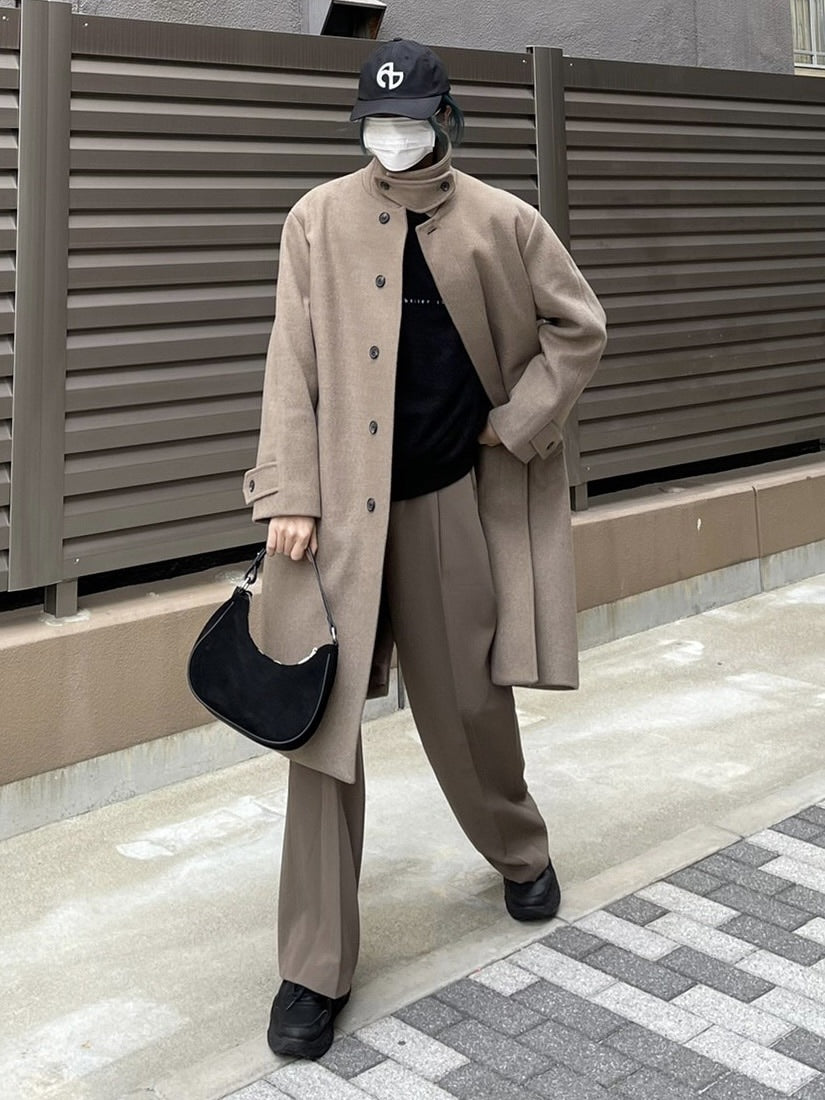 受注制【Chikashitsu +】high neck coat (3color)