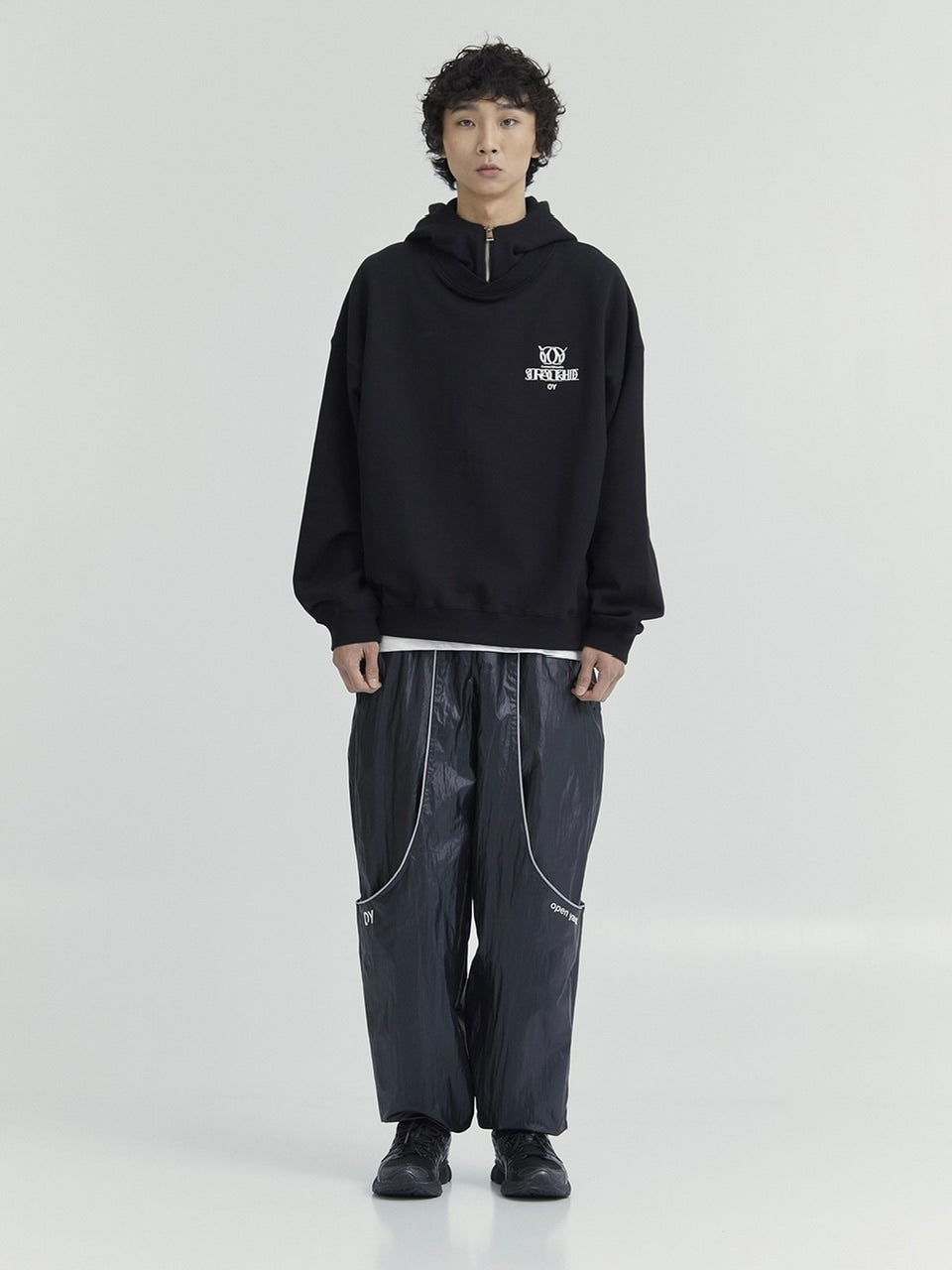 【OY】OVERLAY LOGO ZIPPER POLA HOODIE