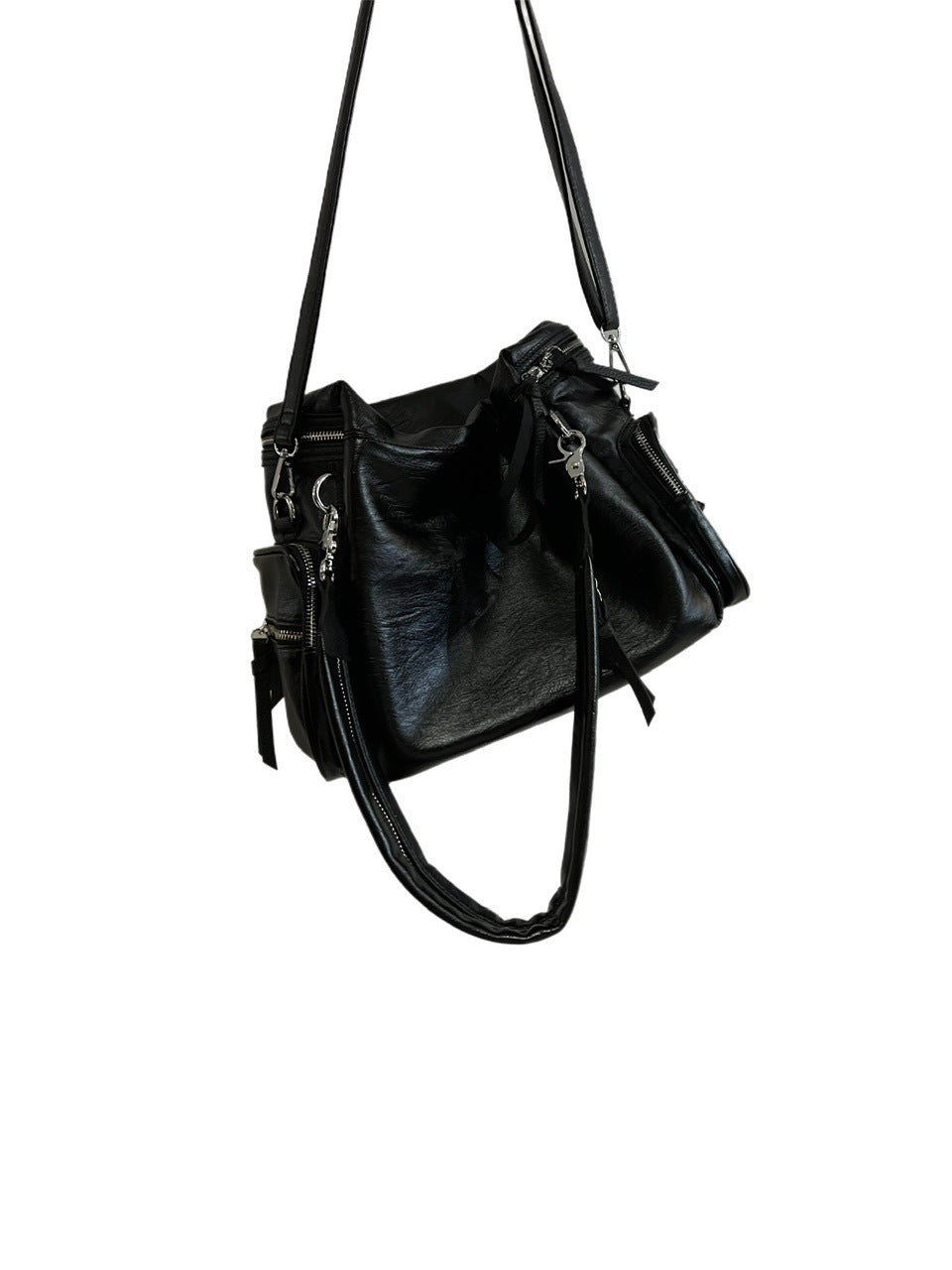 受注制【Chikashitsu +】zip design leather shoulder bag