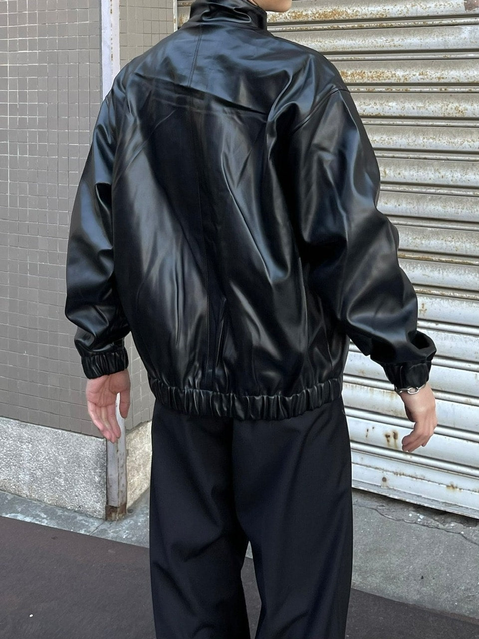 受注制【Chikashitsu +】leather bomber jacket