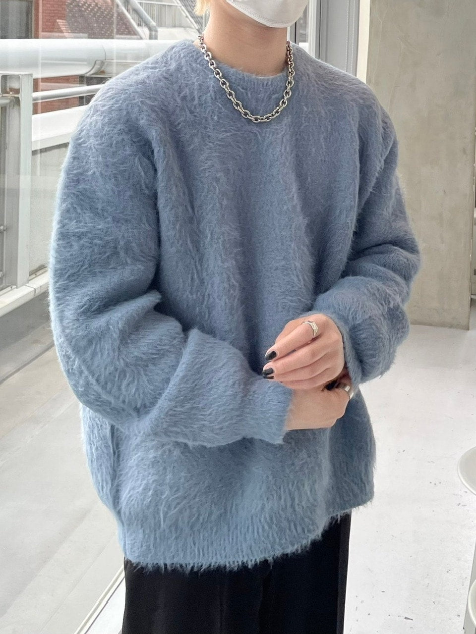 受注制【Chikashitsu +】hairy knit (2color)