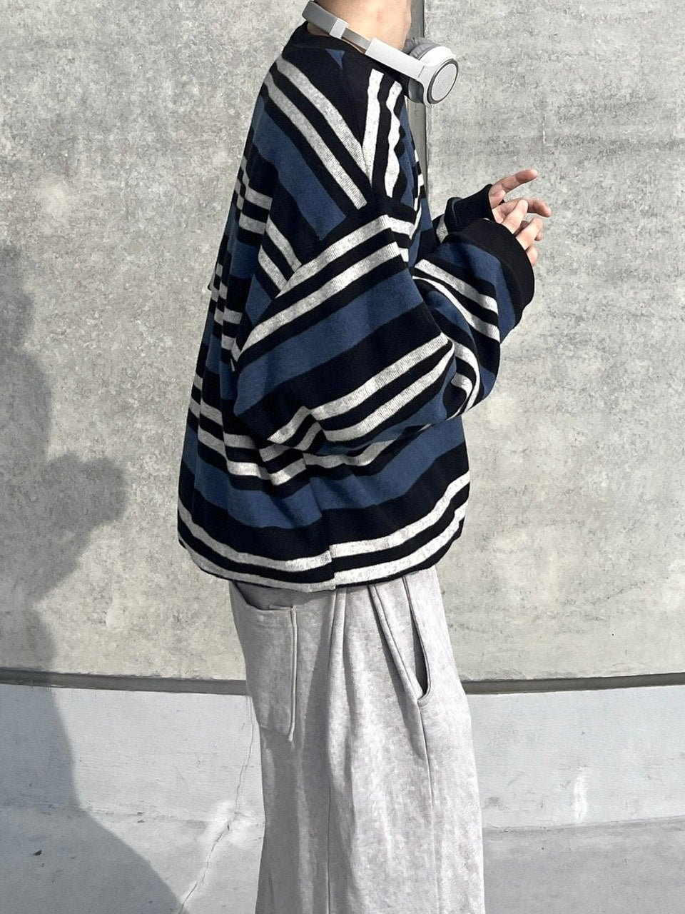 受注制【youll】border sweat shirt (2color)