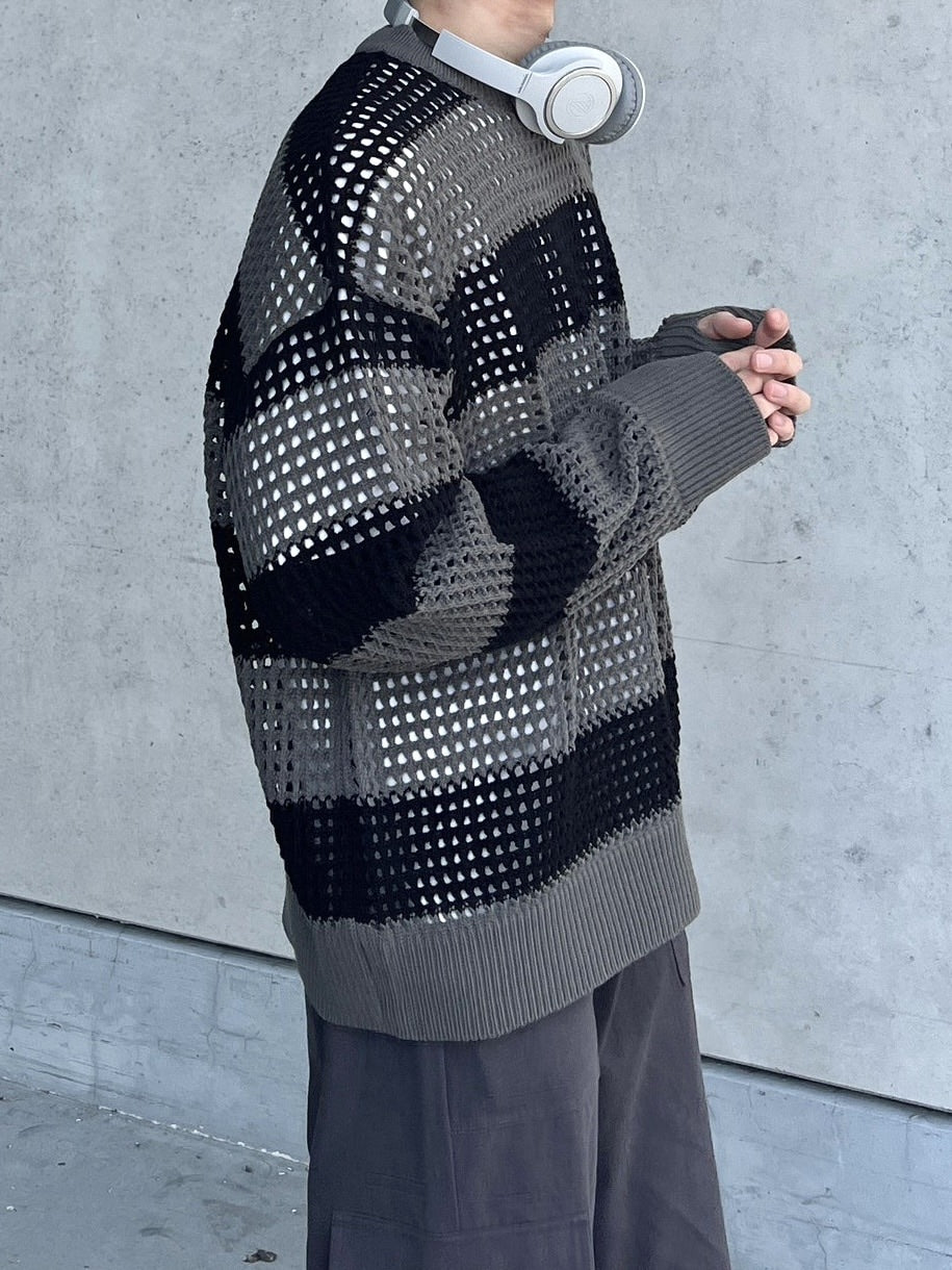 受注制【youll】mesh border knit (2color)