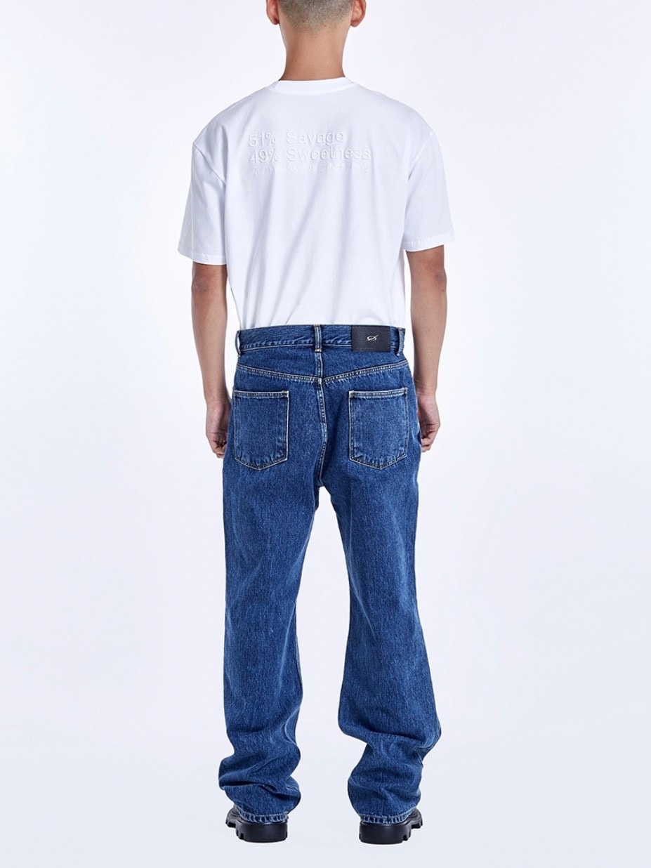 【51percent】Curved zipper denim pants