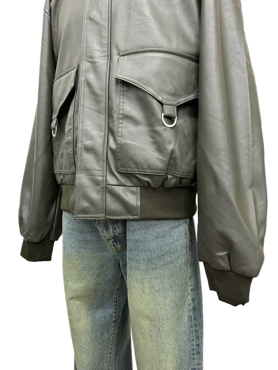 大阪店WEB限定【Chikashitsu +】double pocket leather jumper (3color)