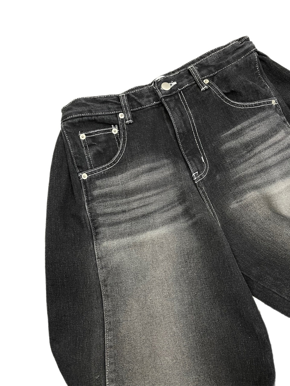 受注制【Chikashitsu +】snap button stitch denim pants / 【チカシツプラス】スナップボタンスティッチデニムパンツ