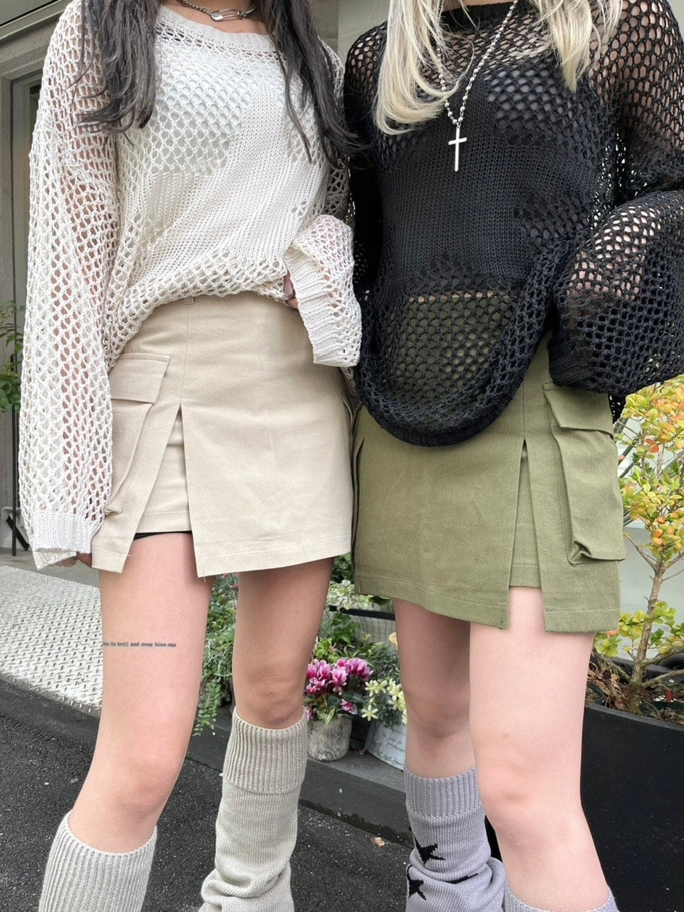受注制【Never mind the XU】pocket cargo skirt (3color)