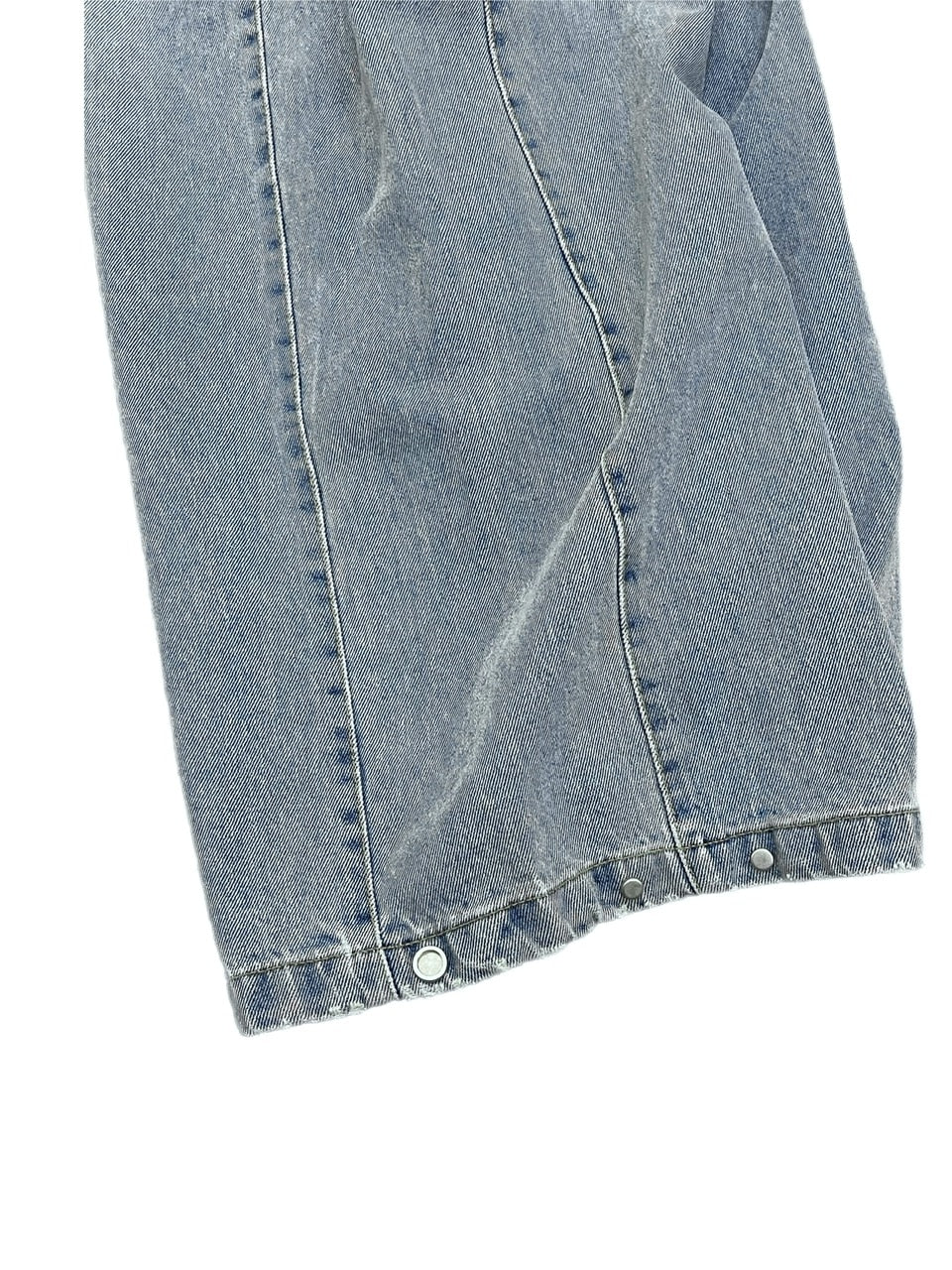 【Chikashitsu +】snap button denim pants (2color)
