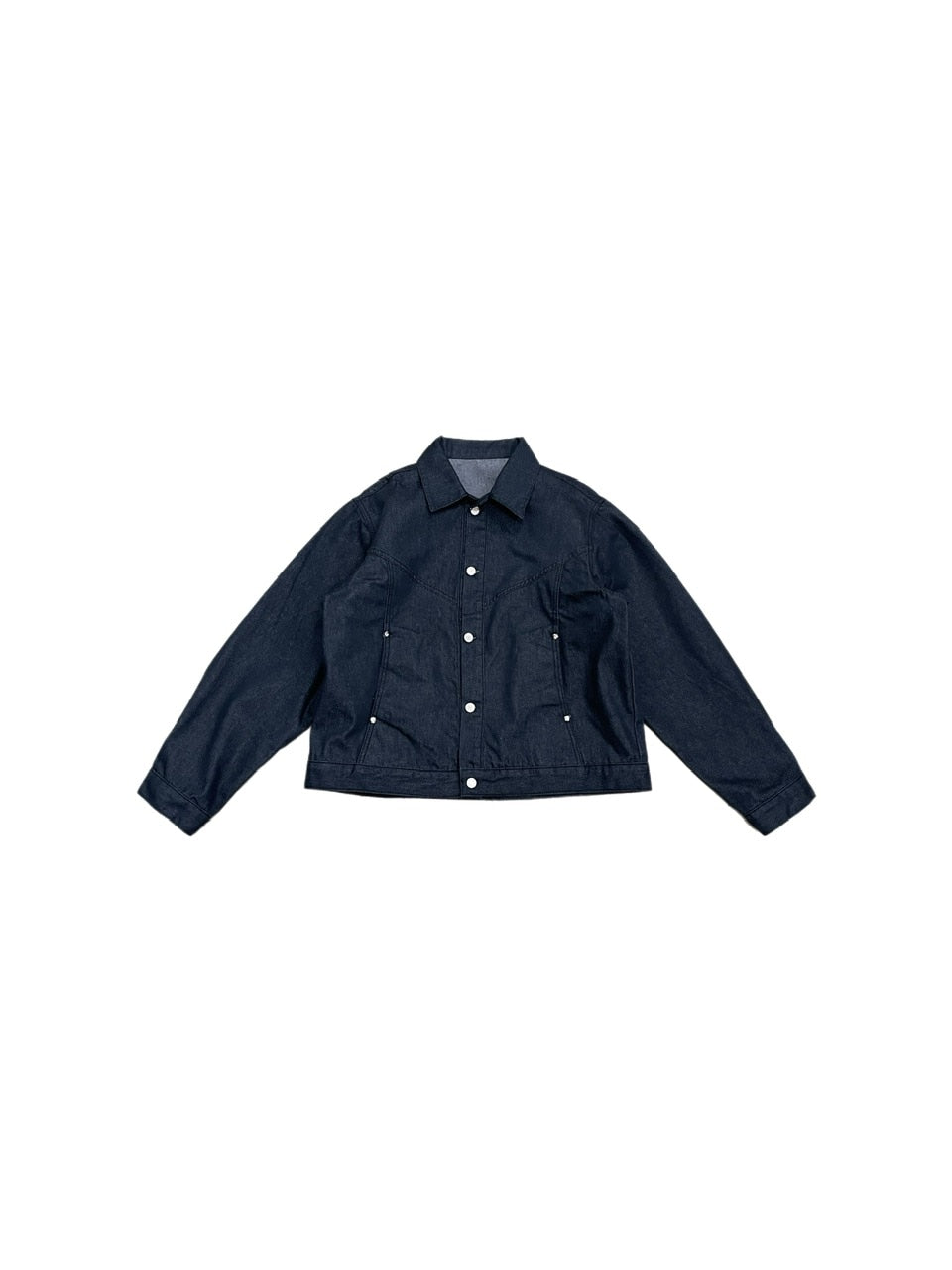 受注制【Chikashitsu +】set up design denim short jacket (2color)