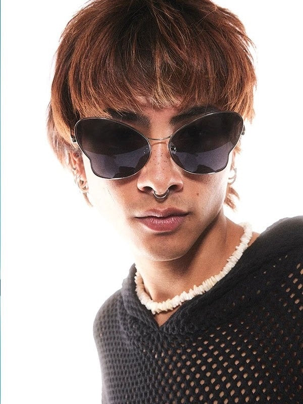 【Basic Pleasure Mode】SILVER METAL BUTTERFLY SUNGLASSES