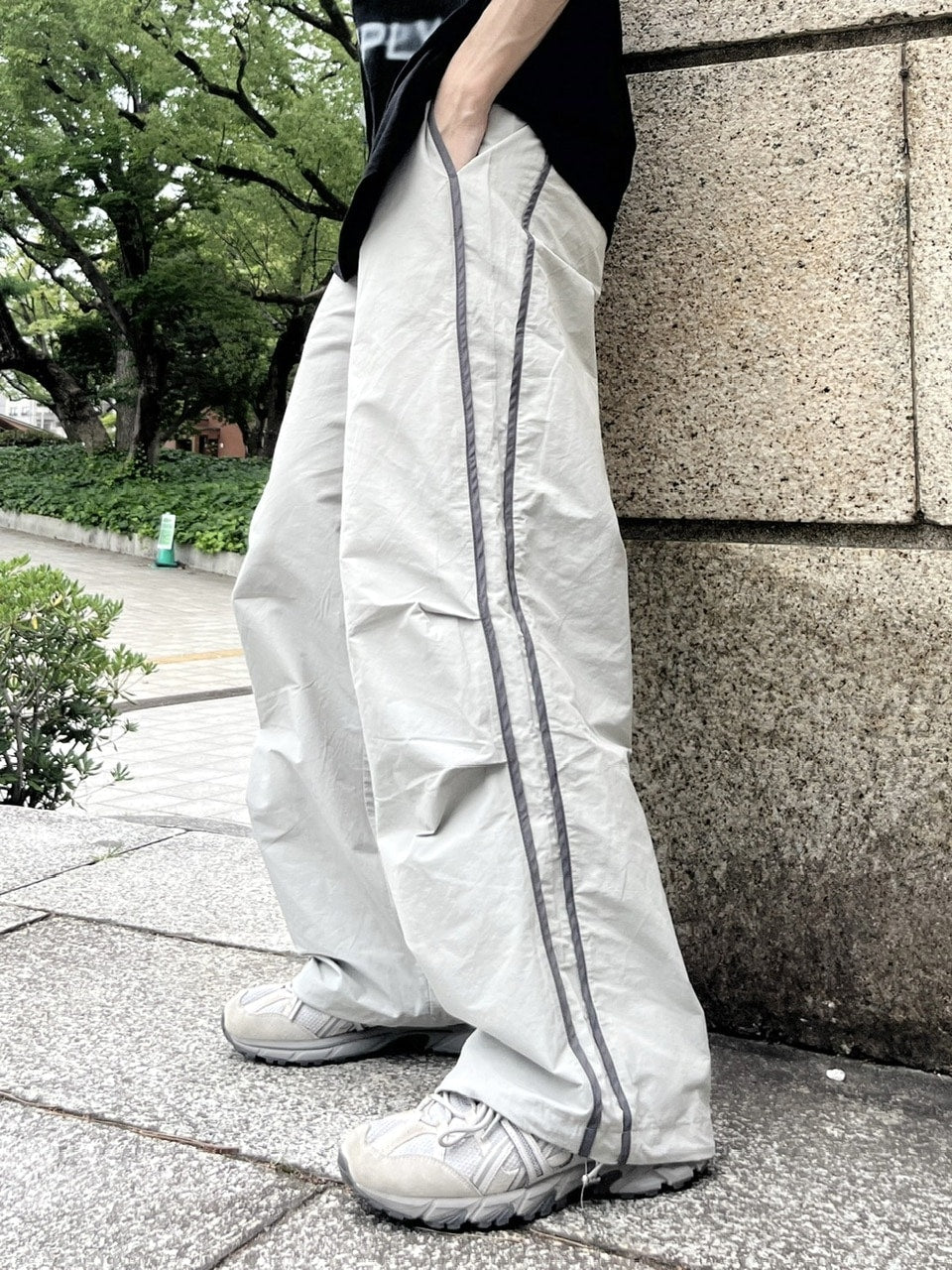 【youll】nylon track wide pants (5color)