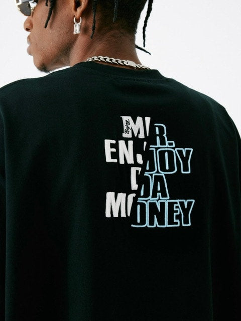 【MR. ENJOY DA MONEY】Cutting font short sleeves