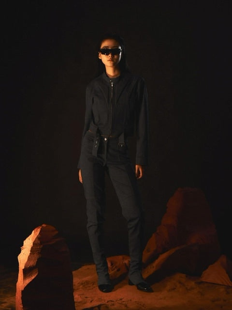 【ARTS DE BASE】Bike Zipped Denim Pants (Woman)