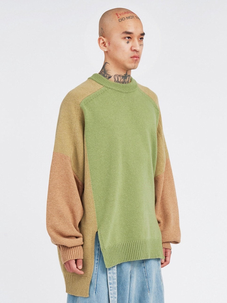 【AJOBYAJO】Tri Color Mixed Sweater