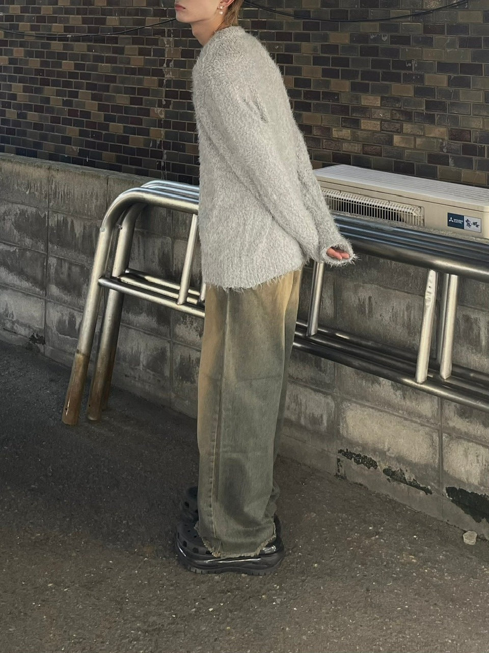 受注制【Chikashitsu +】bookle hairly cardigan (3color) / 【チカシツプラス】バックルヘアリー長袖カーディガン