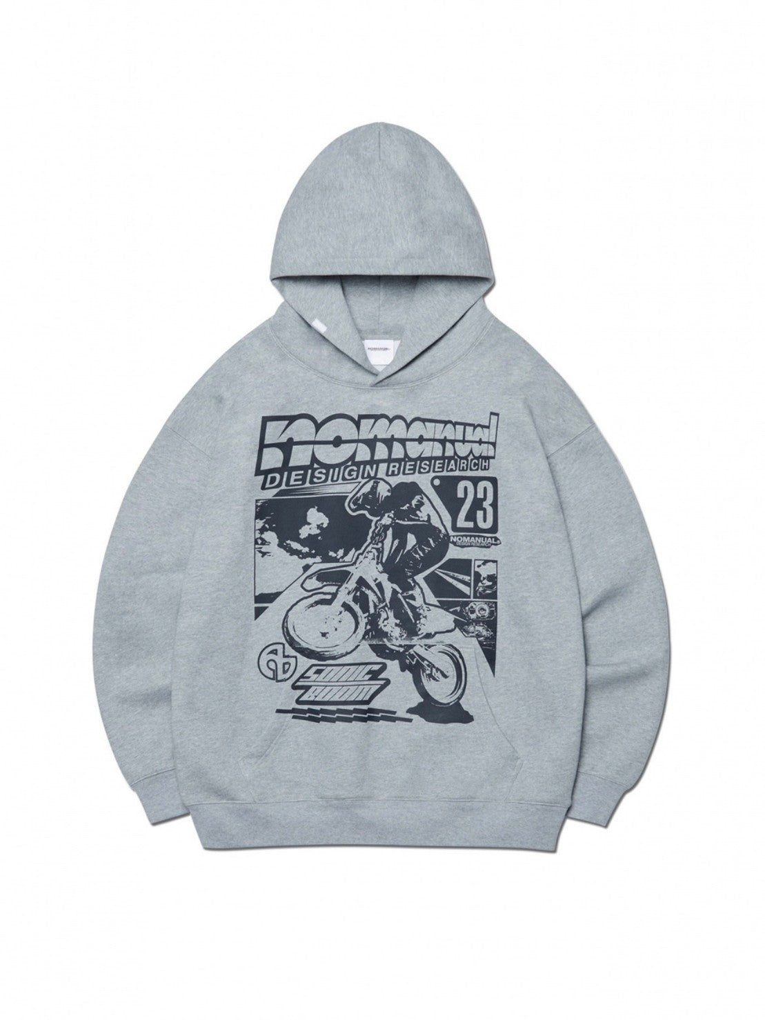 【NOMANUAL】NM AUTO HOODIE / 【ノーマニュアル】ロゴプリント長袖パーカー
