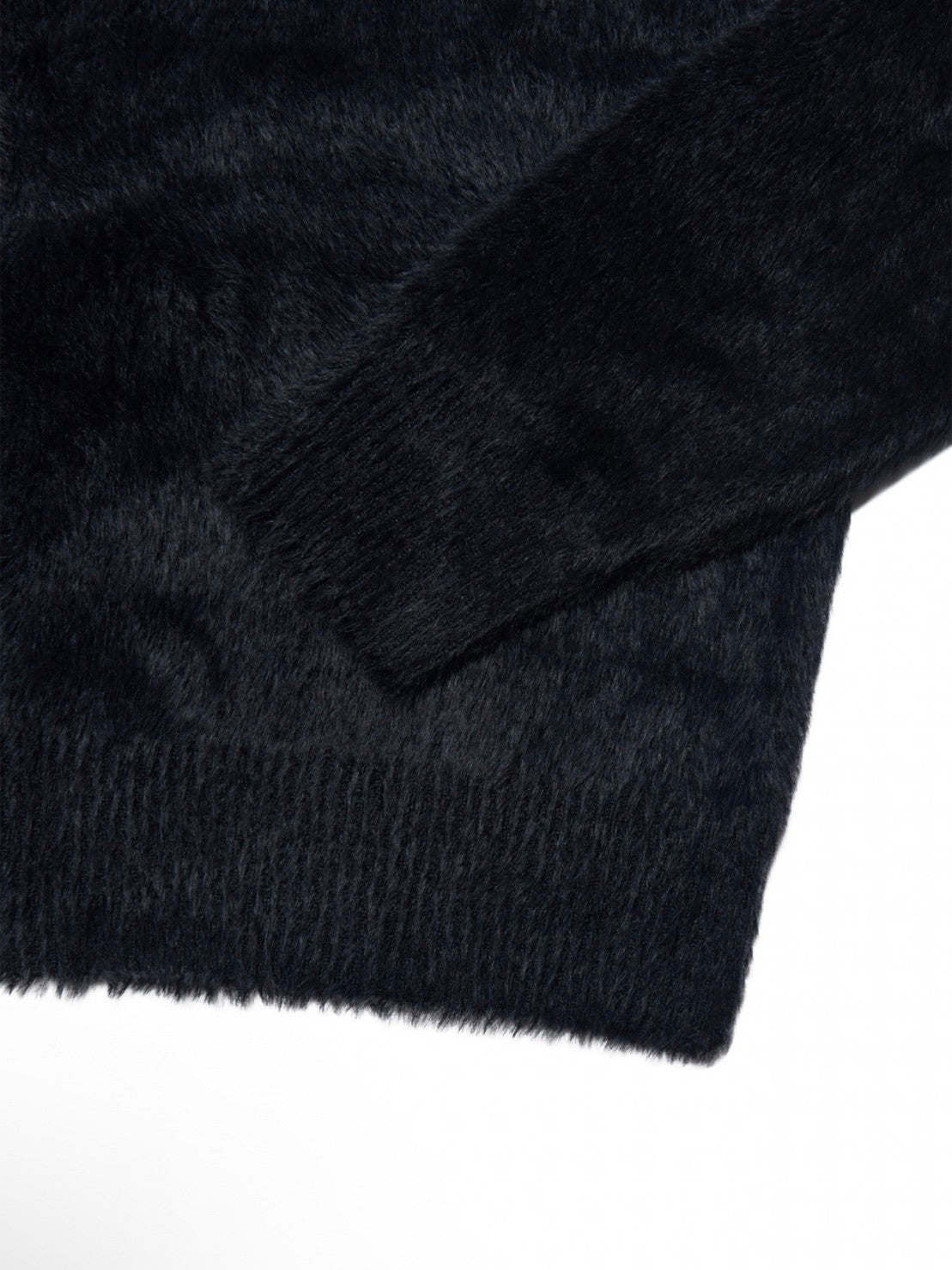 【NOMANUAL】HIGH NECK HAIRY KNIT ZIP-UP