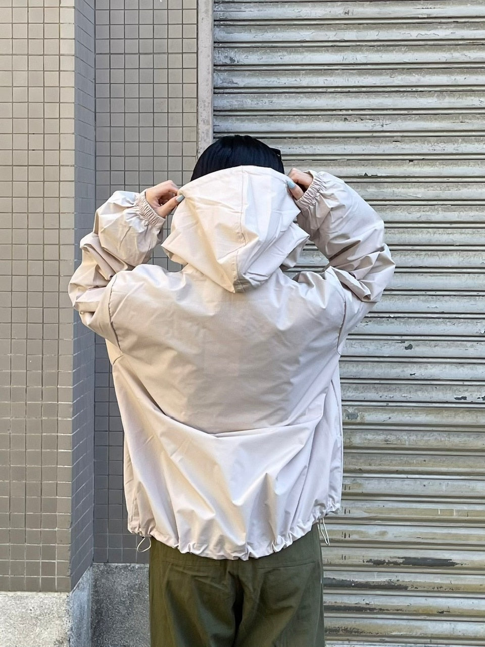 受注制【Chikashitsu +】unisex cropped hooded blouson (3color) / 【チカシツプラス】ユニセックスクロップドフード長袖ブルゾン