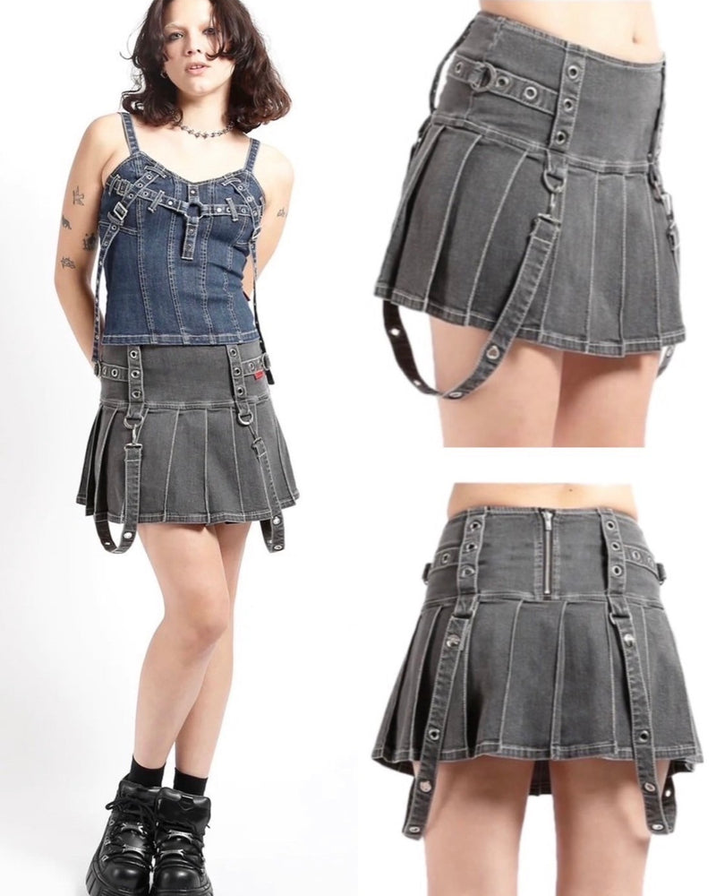 【TRIPP nyc】PLEATED GROMMET SKIRT[WS4235] / 【トリップ エヌワイシー】プリーツストラップミニスカート