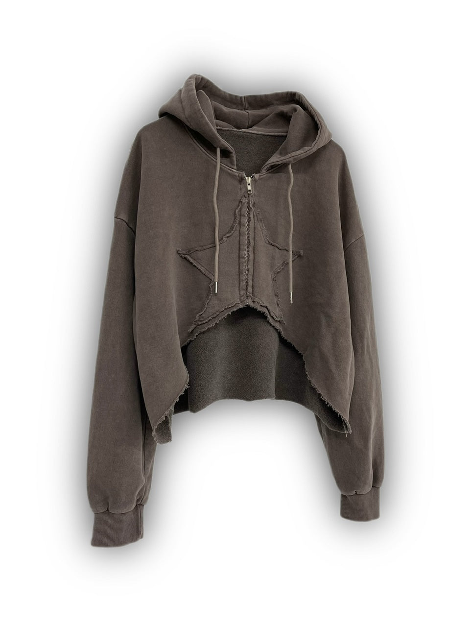 【Never mind the XU】star zip up crop hoodie (3color)