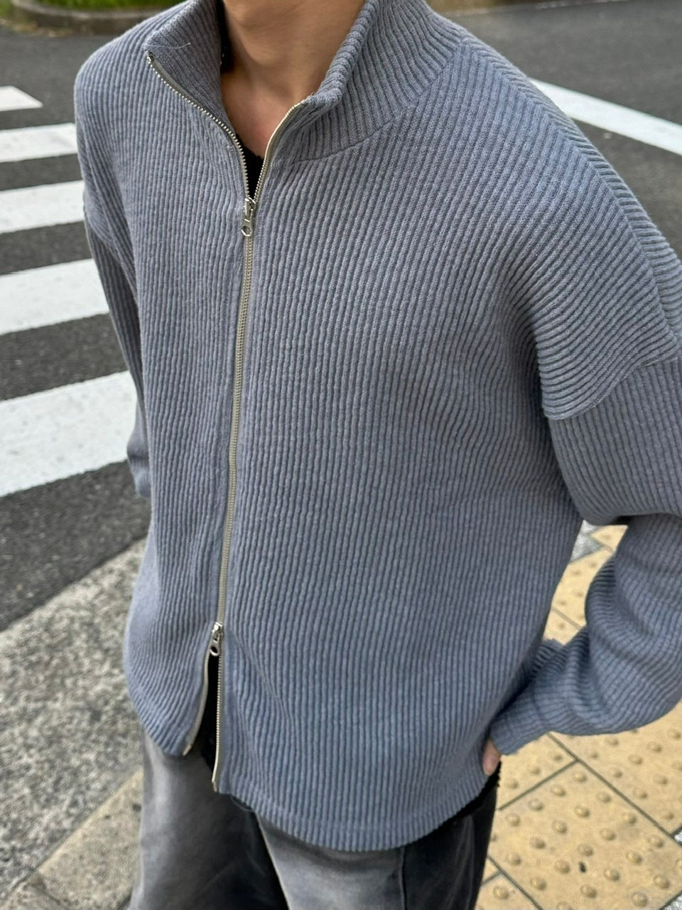 受注制【nmtc +】high neck knit cardigan (2color)