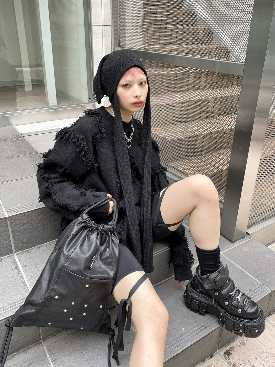 【Never mind the XU】biker short & skirt set (2color)