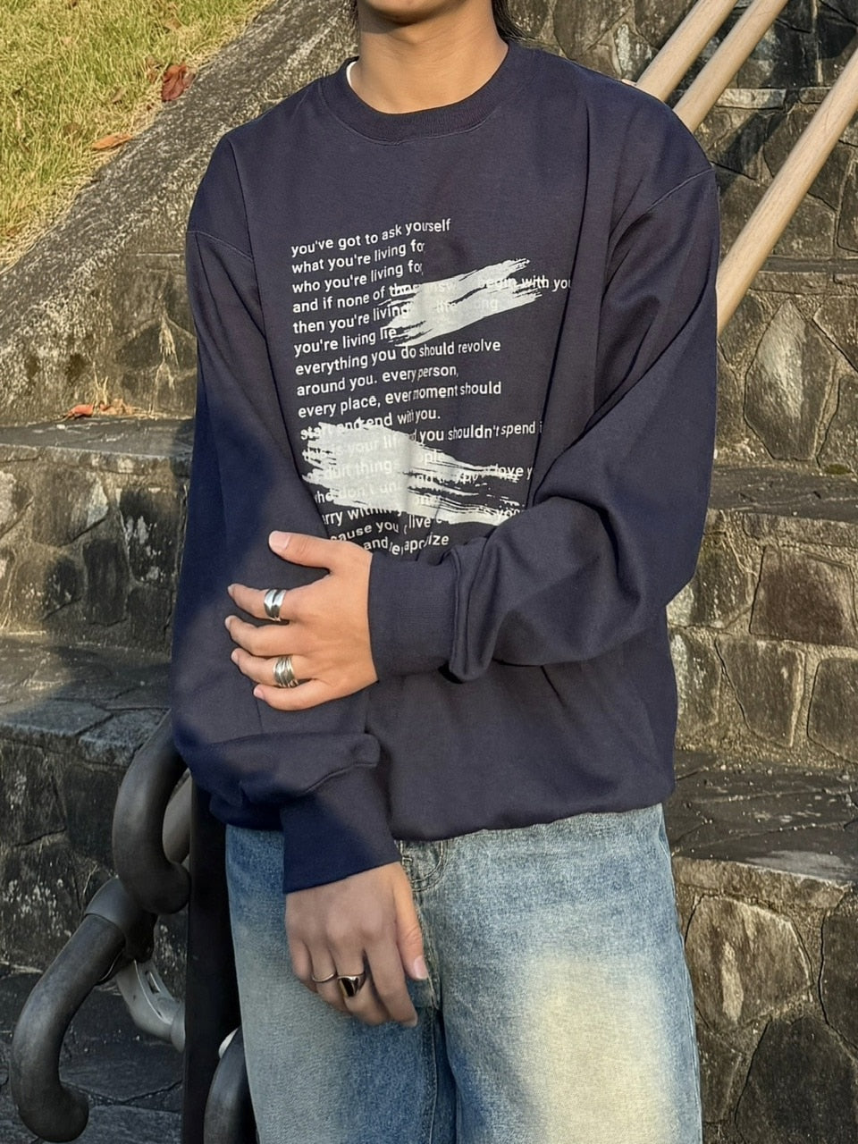 受注制【RENOL】lettering sweat shirt (4color)