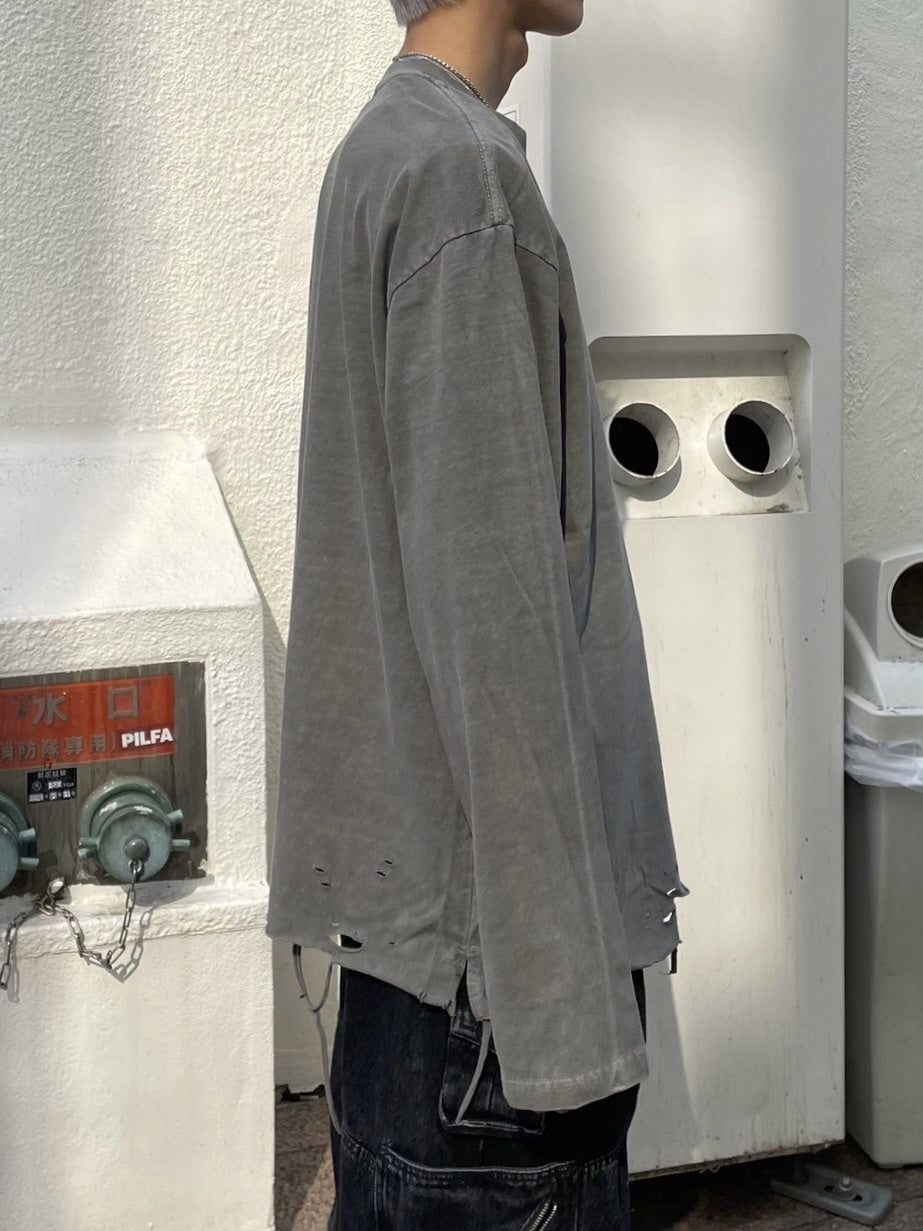 受注制【Never mind the XU】damage long sleeve 2 (2color)