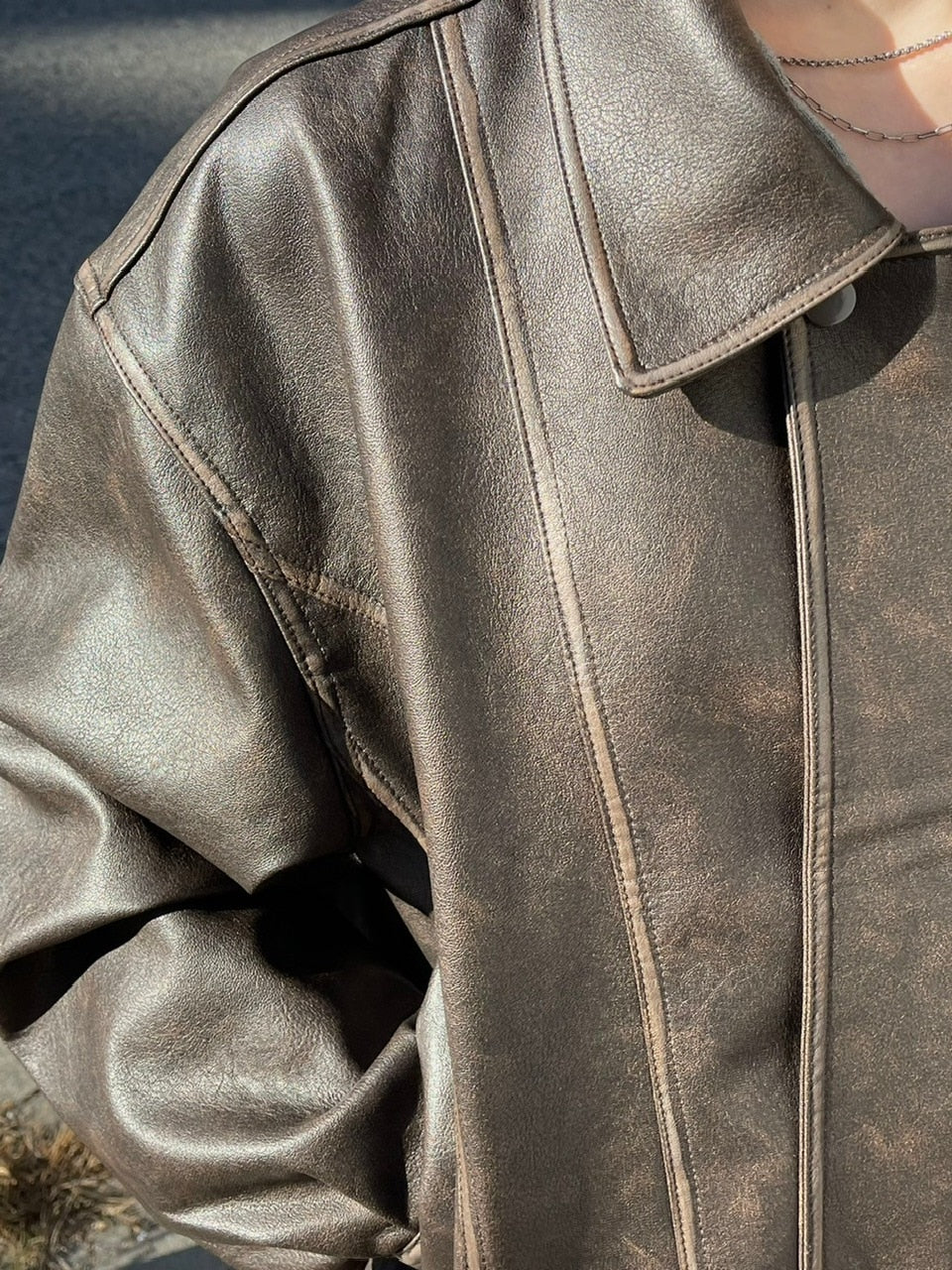 受注制【Chikashitsu +】leather blouson (2color)