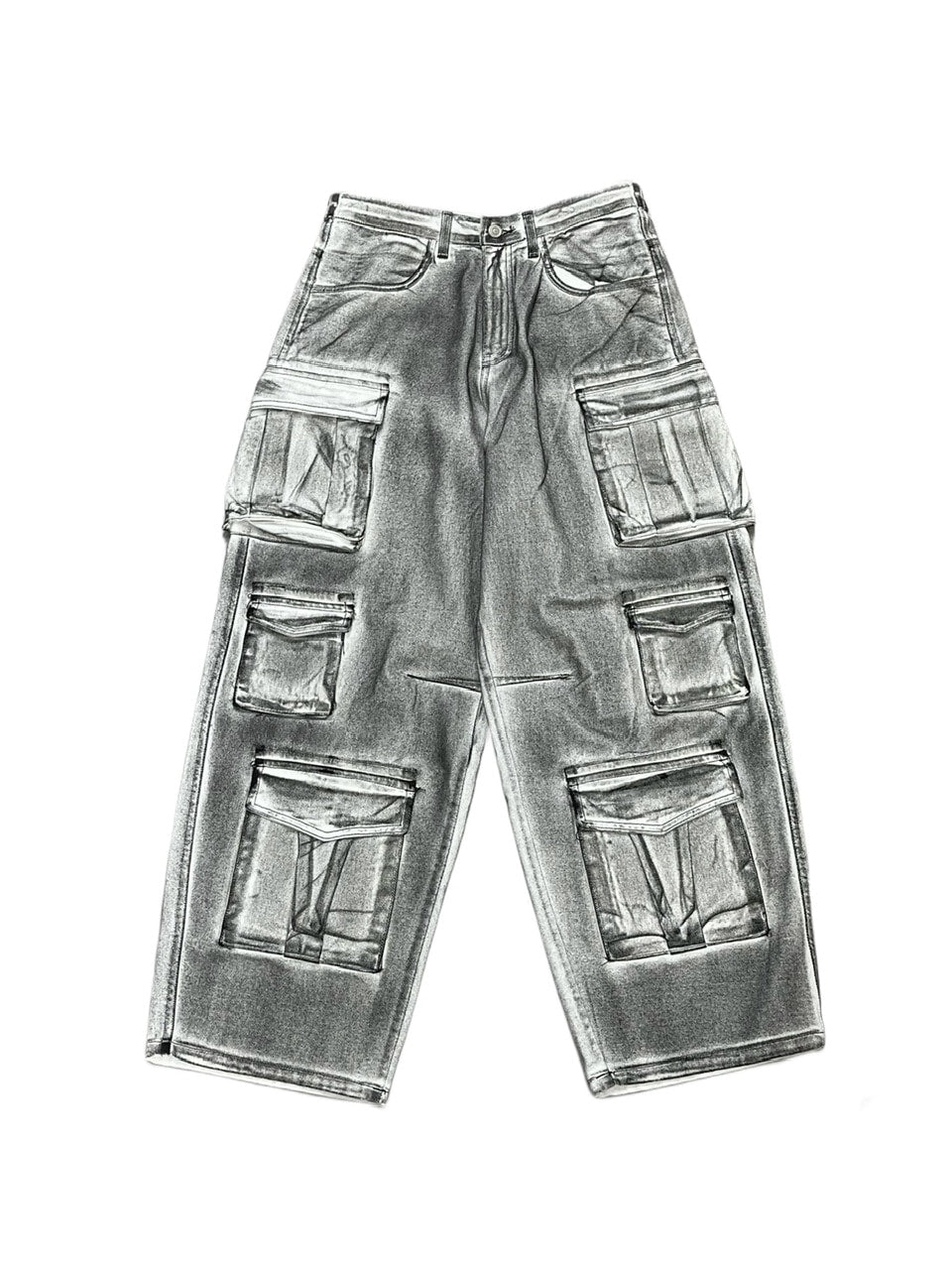 【Never mind the XU】pocket cargo denim pants 2 (2color) / 【ネバーマインドザエックスユー】ポケットカーゴワイドデニムパンツ