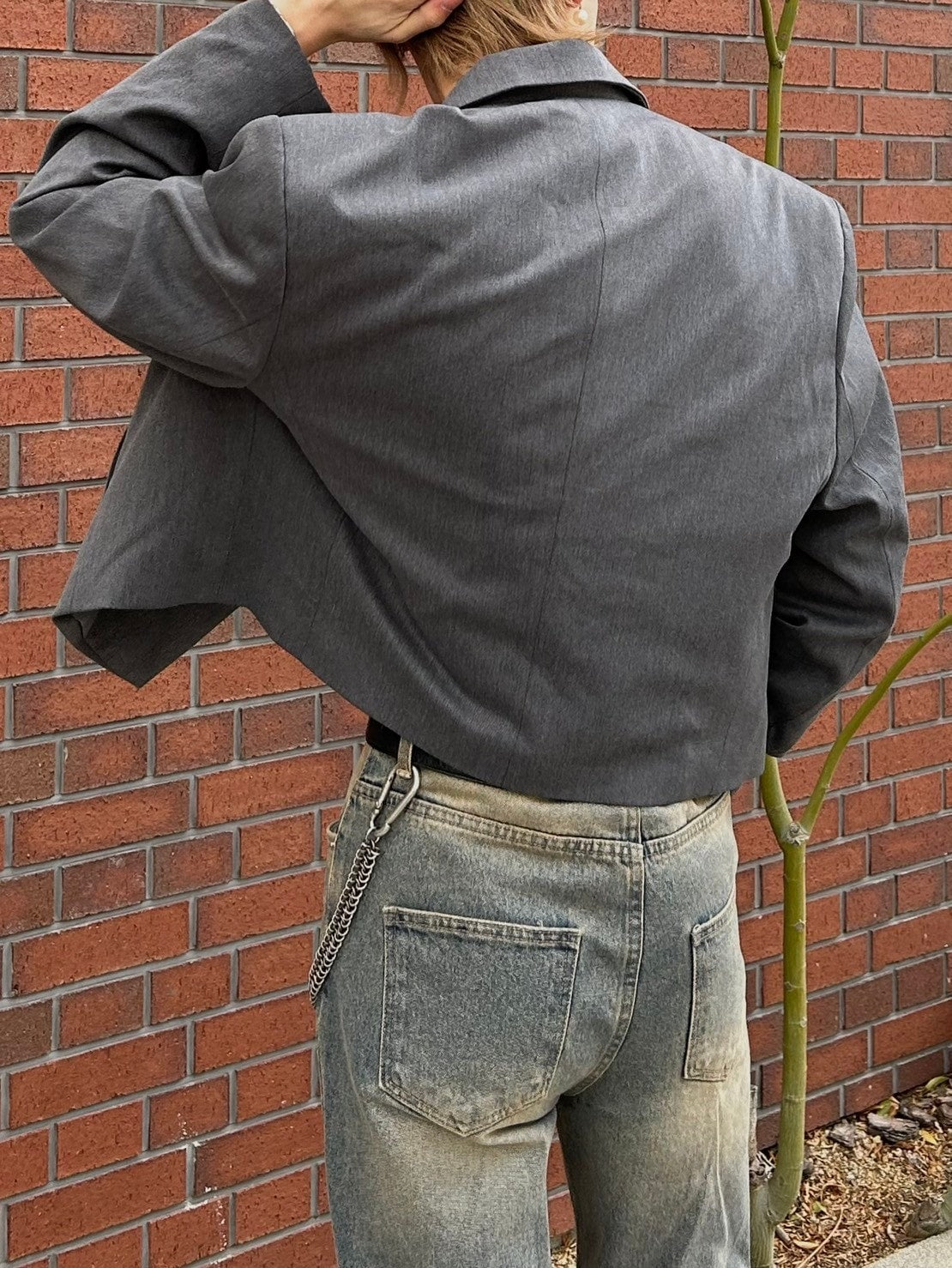 【Chikashitsu +】cropped single jacket (2color)