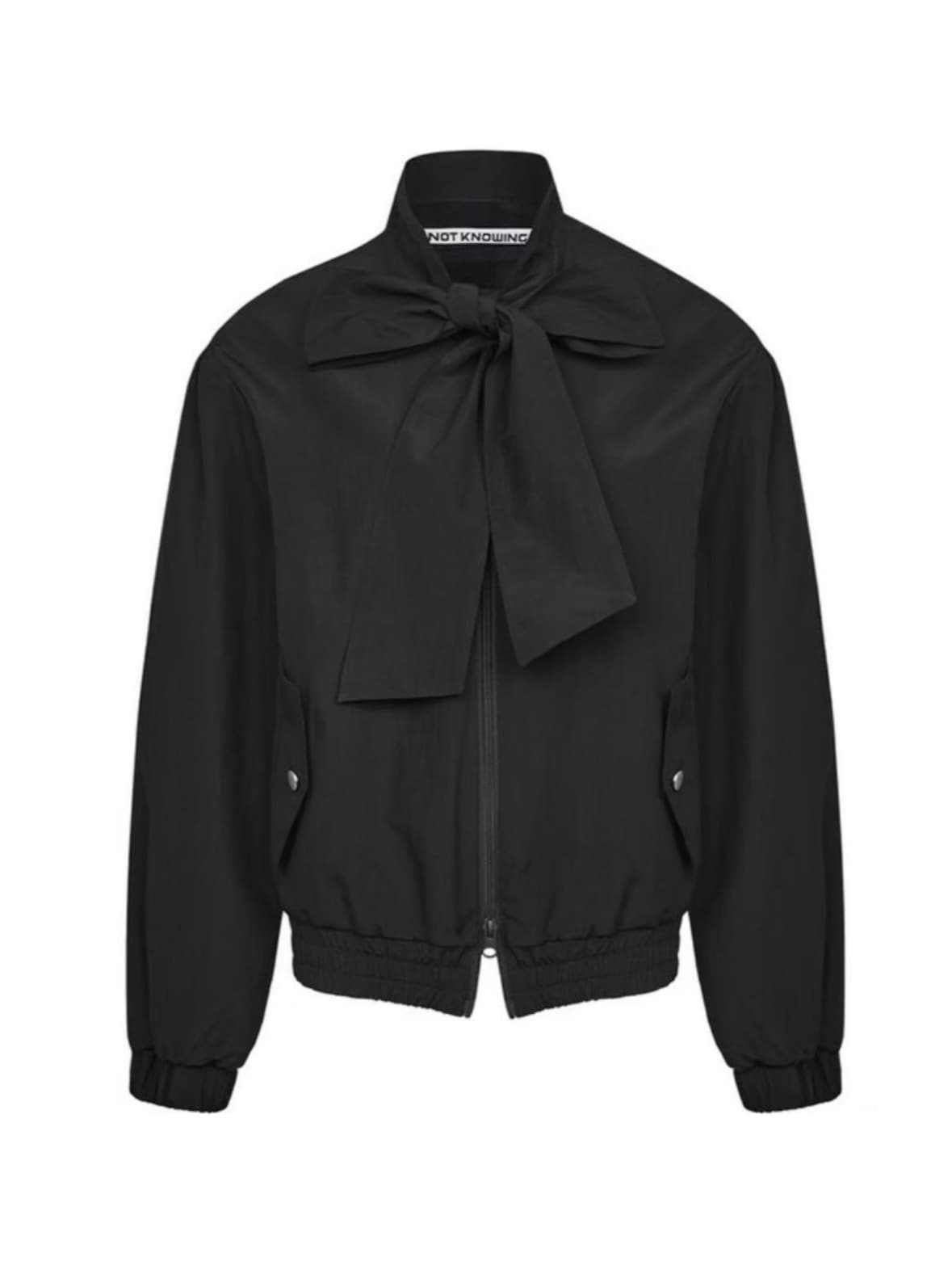 【NOT KNOWING】Ribbon Tie Blouson
