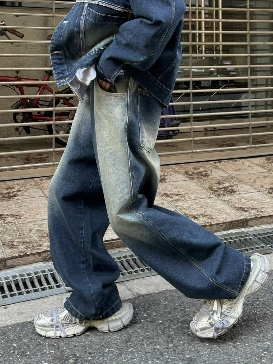 【Chikashitsu +】vintage wash denim pants (2color) / 【チカシツプラス】ヴィンテージウォッシュデニムパンツ