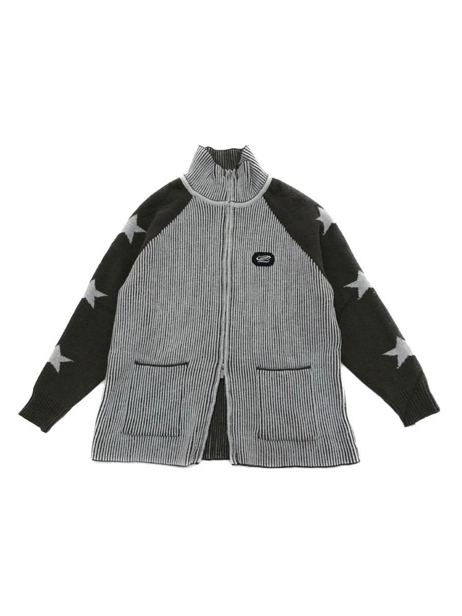 国際配送【Never mind the XU】double zip star knit
