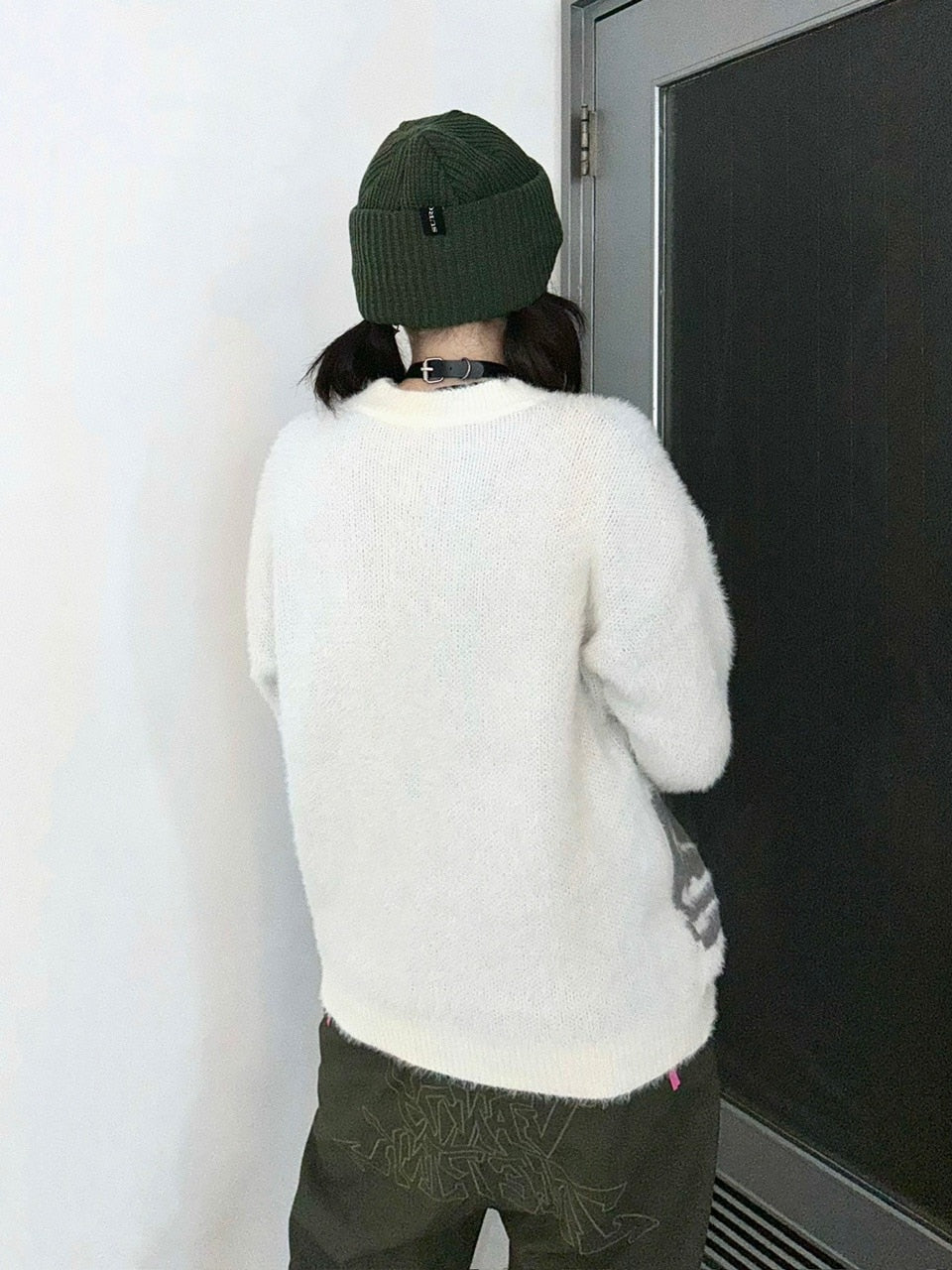 国際配送【Never mind the XU】mohair short knit