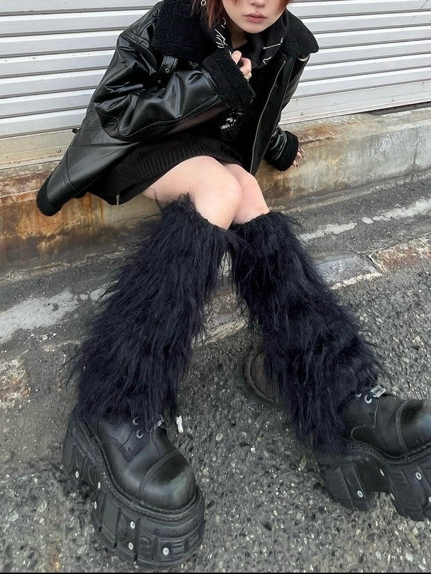 受注制【Bizarre Maiden】fur leg warmer (2color)